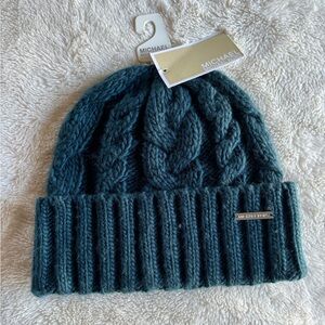 Michael Michael Kors teal cable knit beanie